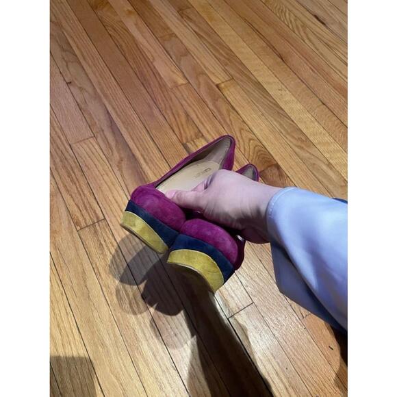 Sole Society LAYLA Suede Platform vibrant vintage y2k block Multi retro pumps - Picture 4 of 9